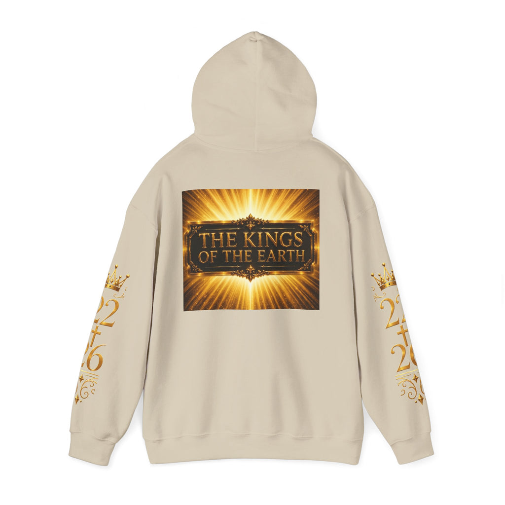 The Kings of the Earth Hoodie – Gold Radiant Crown Sweatshirt (2/6 Sleeve Design)