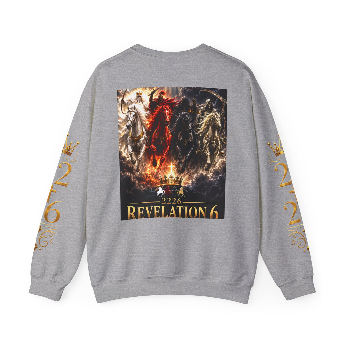 Revelation 6 Four Horsemen Sweatshirt — 2226 Apocalyptic Graphic Crewneck