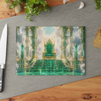 Glass Cutting Board — Emerald Throne Fantasy Kitchen Art