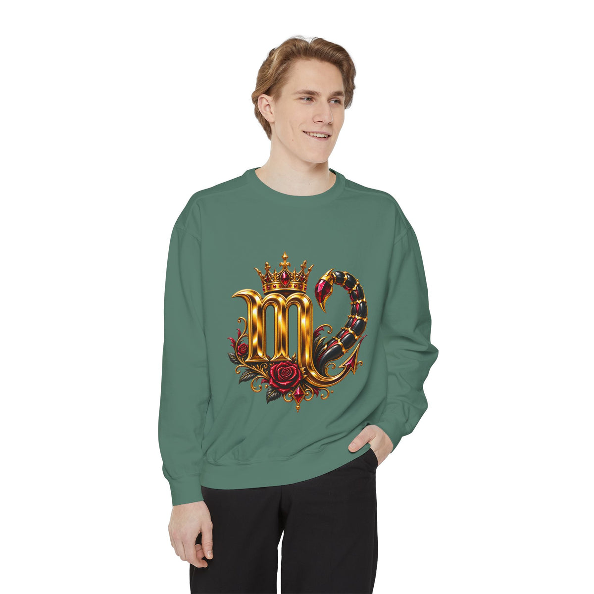 Scorpio Zodiac Sweatshirt — Regal Gold Scorpion Astrological Crewneck