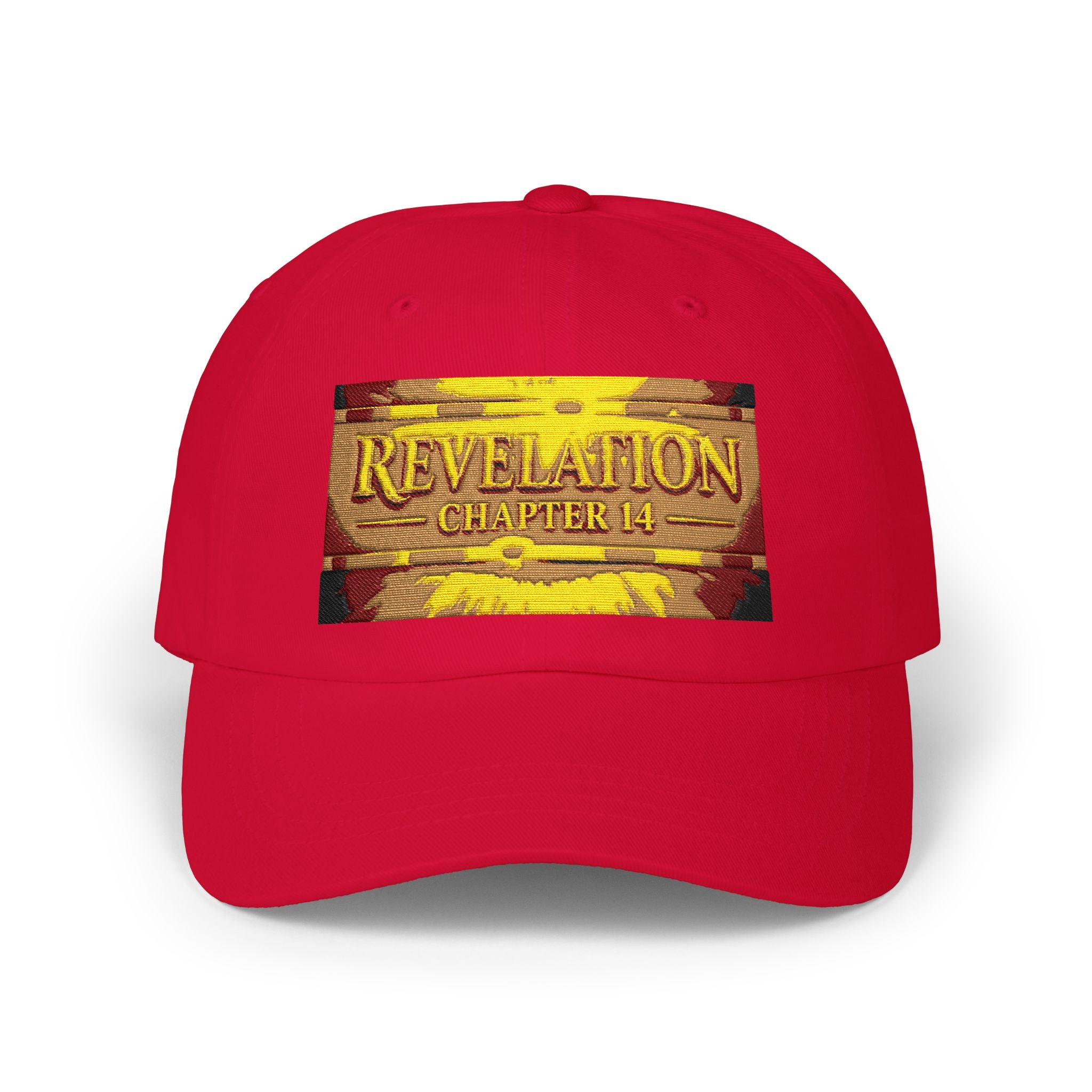 Revelation Chapter 4 White Dad Cap — Gold Vintage Bible Verse Hat