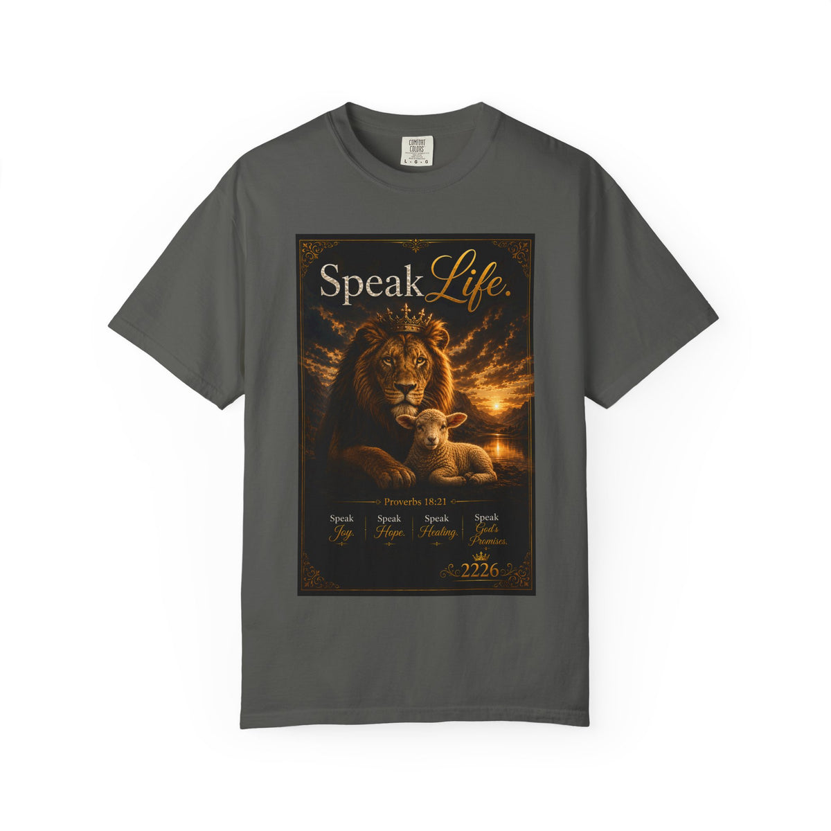 Kingdom Living Lion T-Shirt — "Speak Life" Christian Faith Graphic Tee