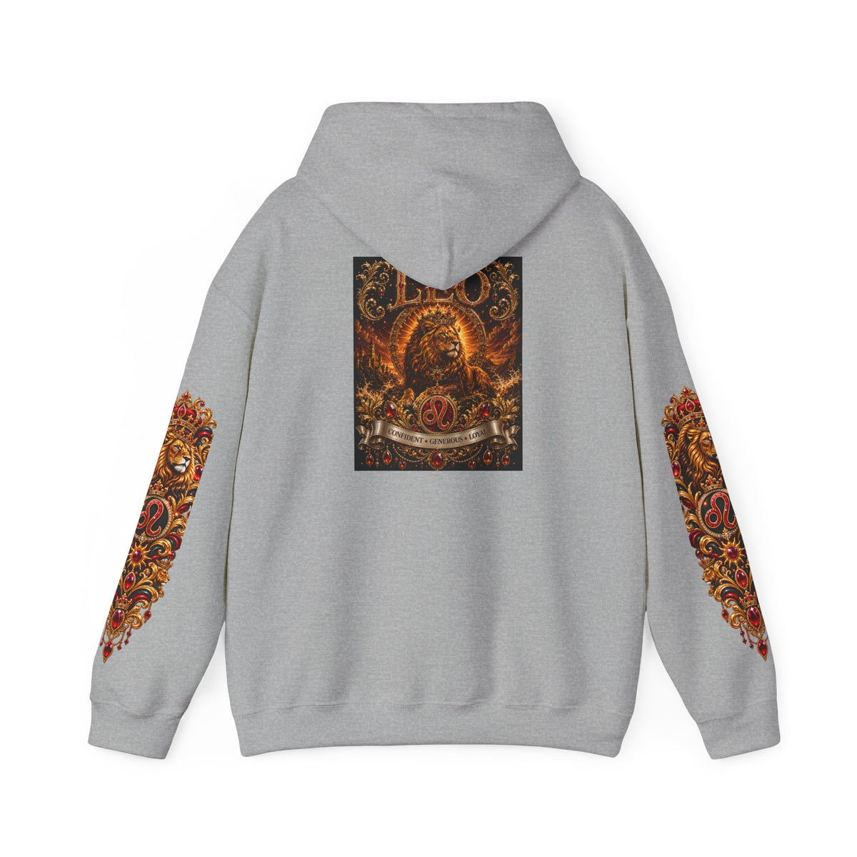 Ornate Lion Hoodie – Regal Baroque Lion Graphic Hooded Sweatshirt