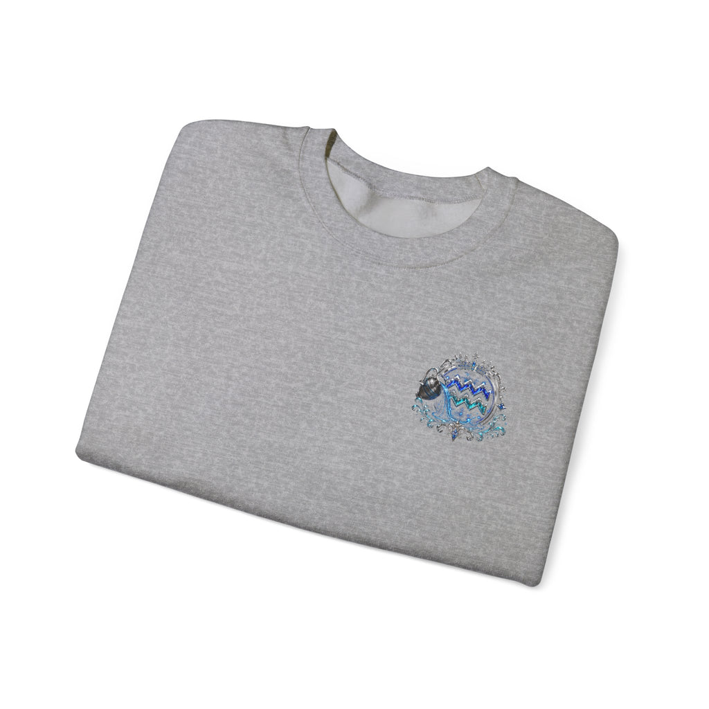 Aquarius Crewneck Sweatshirt — Zodiac Water-Bearer Astrology Pullover