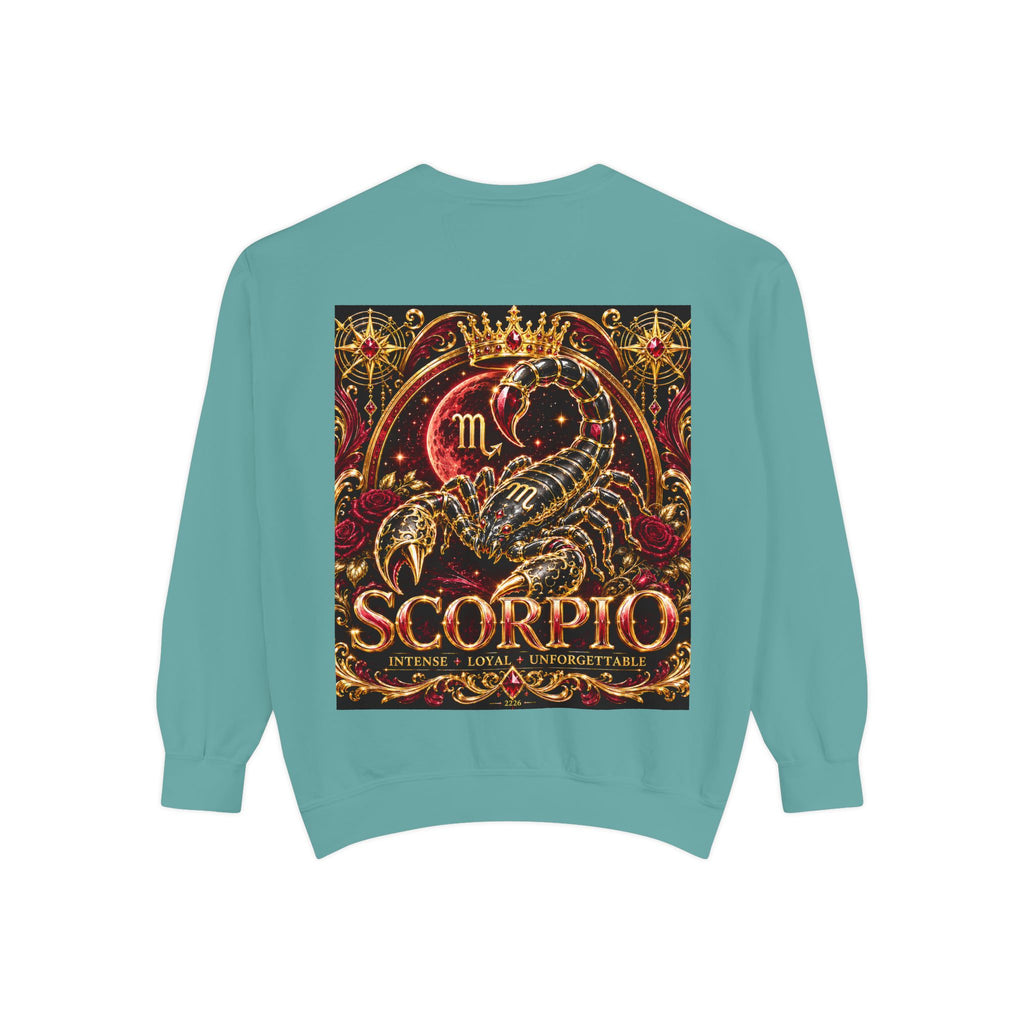 Scorpio Zodiac Sweatshirt — Regal Gold Scorpion Astrological Crewneck