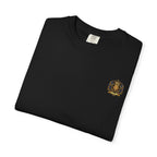 Lion Crest T-Shirt — Regal Crowned Lion with "Faith • Purpose • Peace" Back Graphic