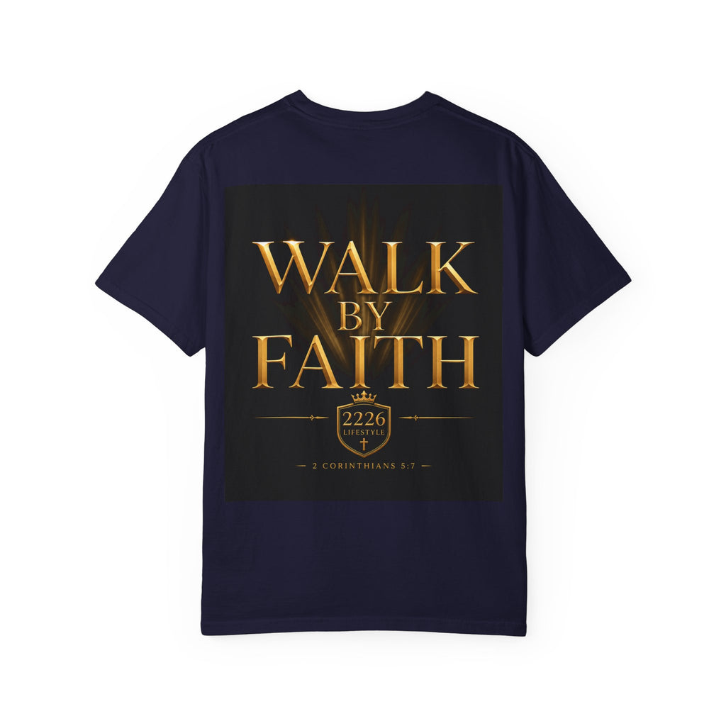 Not By Sight / Walk By Faith T‑Shirt — Christian Faith Graphic Tee