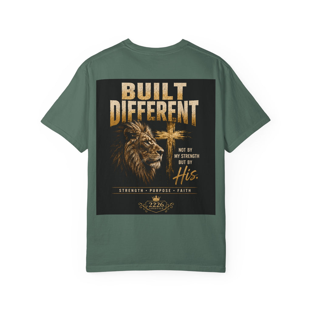 Built Right / Built Different Graphic T-Shirt — Faith Lion Crown Design