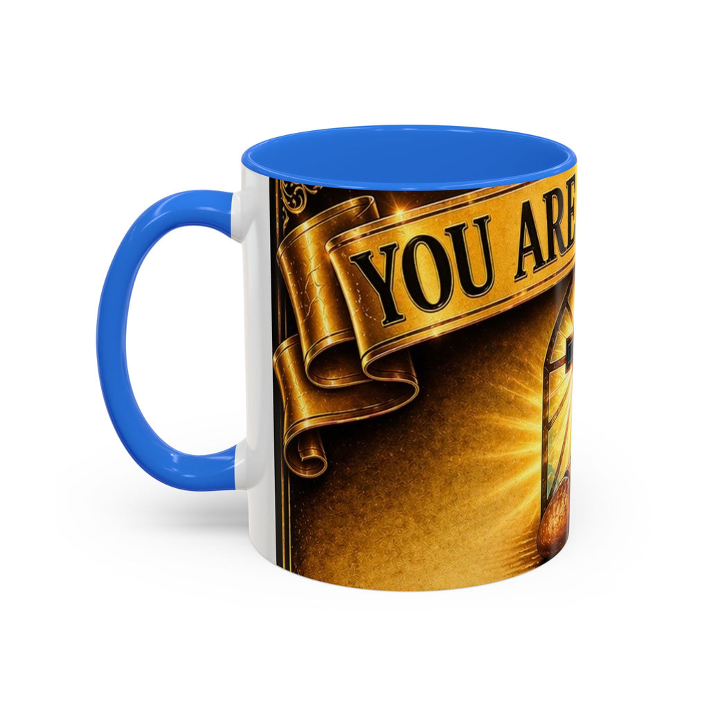 You Are Not Alone Christian Mug — Communion Cross & Bread Chalice Coffee Cup