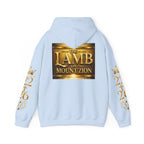 Religious Hoodie - "The Lamb on Mount Zion" Gold Faith Sweatshirt