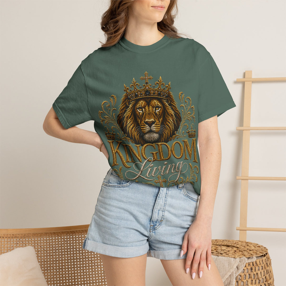 Kingdom Living T-Shirt — Regal Lion Christian Faith Tee