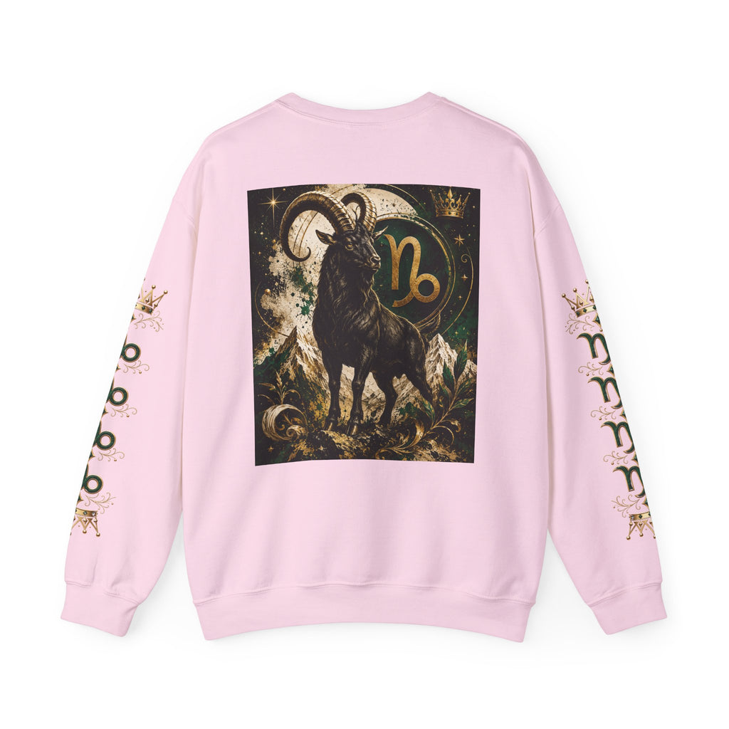 Capricorn Zodiac Crewneck Sweatshirt — Goat Astrology Graphic Pullover