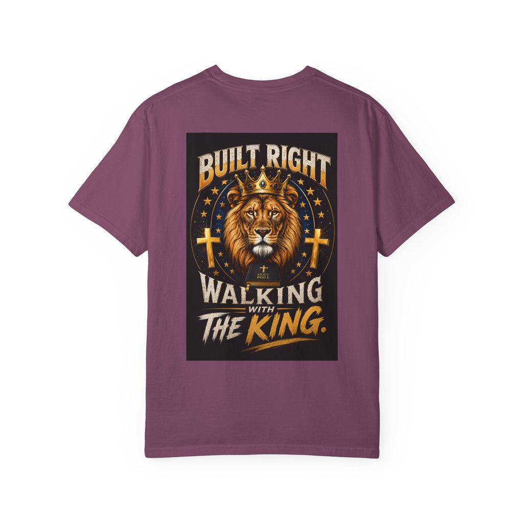 Walking with the King T-Shirt — Built Right Lion Christian Faith Tee