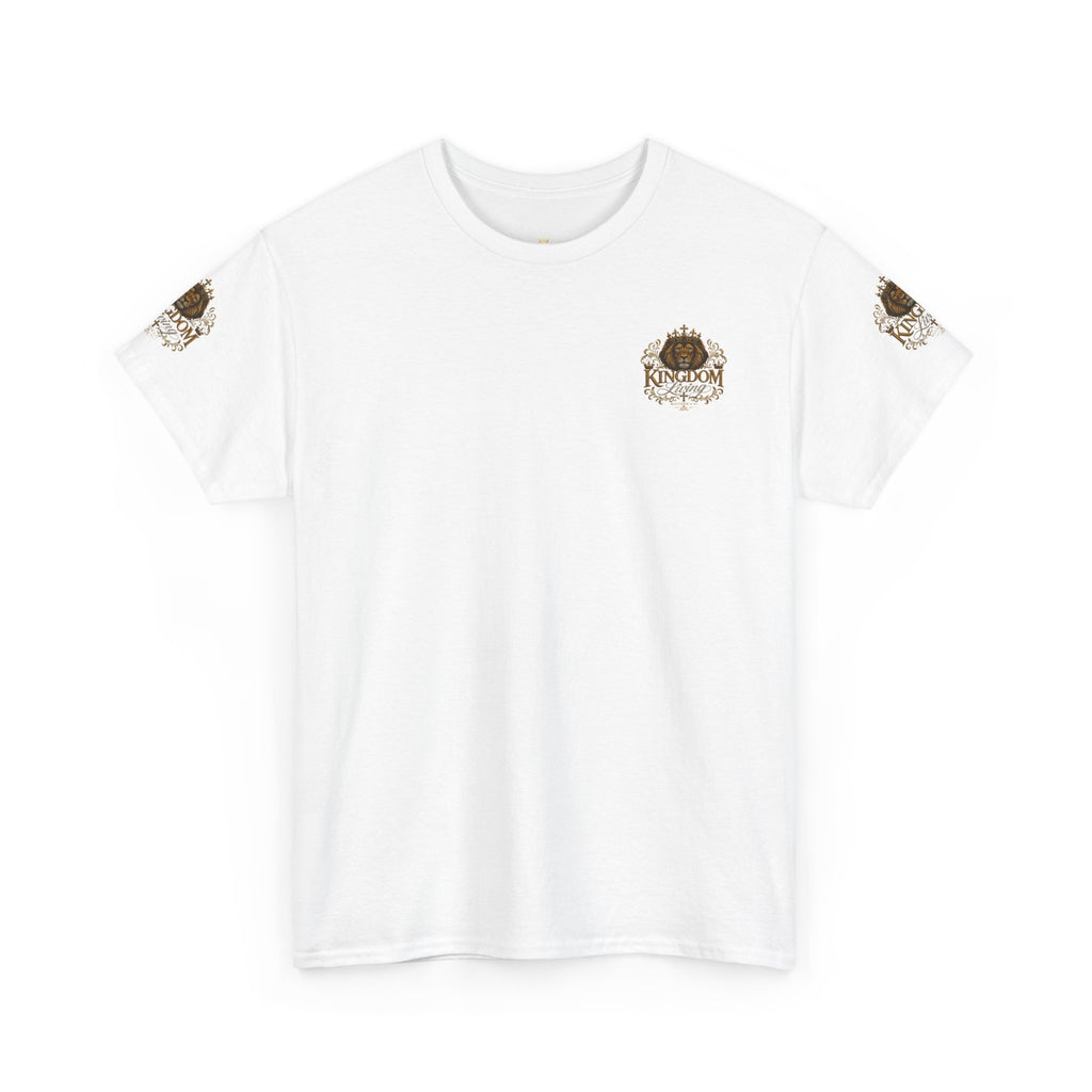 Kingdom Living Lion Graphic Tee — Regal Christian Faith T-Shirt