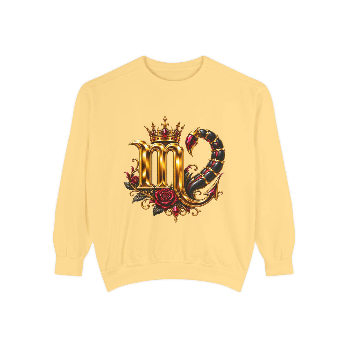 Scorpio Zodiac Sweatshirt — Regal Gold Scorpion Astrological Crewneck