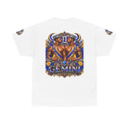 Gemini Zodiac Tee — Bold Royal Twin Astrology T‑Shirt