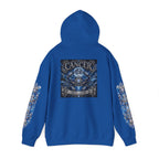 Cancer Zodiac Hoodie — Blue Crab Astrology Sweatshirt with Sleeve Art
