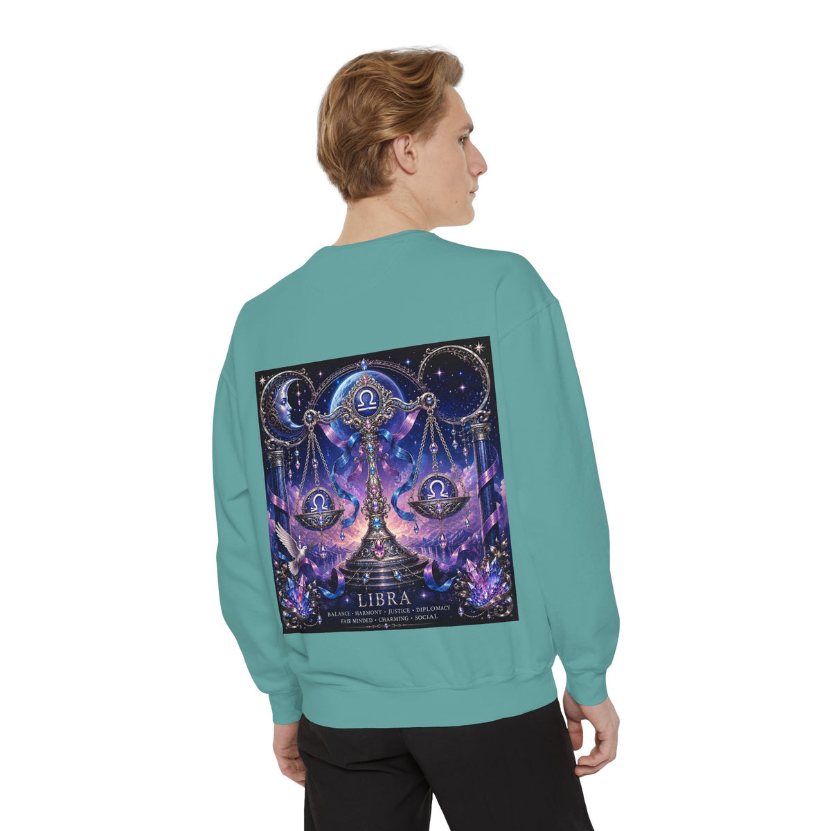 Libra Zodiac Sweatshirt — Scales Astrology Graphic Crewneck
