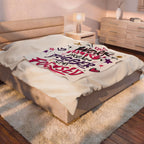 Motivational Plush Blanket - "Work Hard Dream Bigger Stay Focused" Velveteen Throw