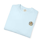 Lion Crest T-Shirt — Regal Crowned Lion with "Faith • Purpose • Peace" Back Graphic
