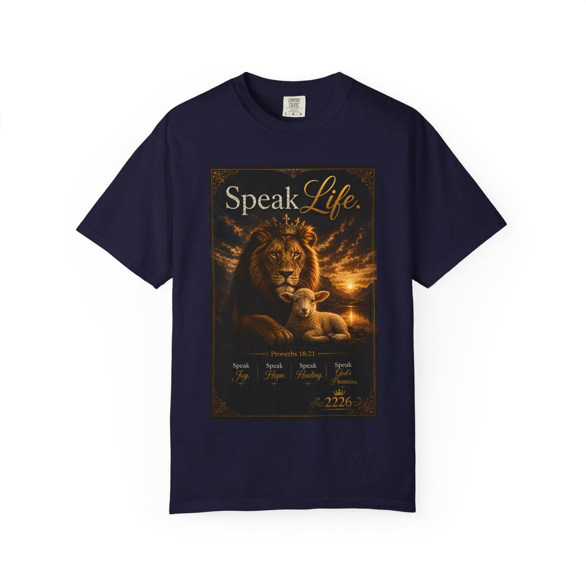 Kingdom Living Lion T-Shirt — "Speak Life" Christian Faith Graphic Tee