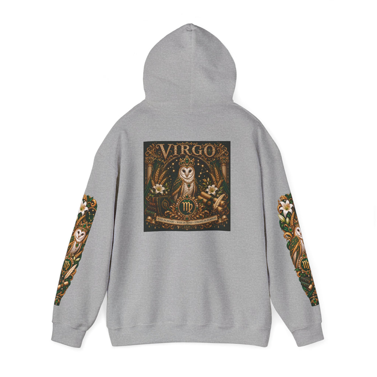 Virgo Owl Zodiac Hoodie — Floral Astrology Pullover