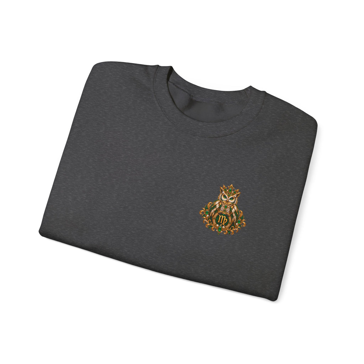 Virgo Zodiac Crewneck Sweatshirt — Owl Virgo Astrology Pullover