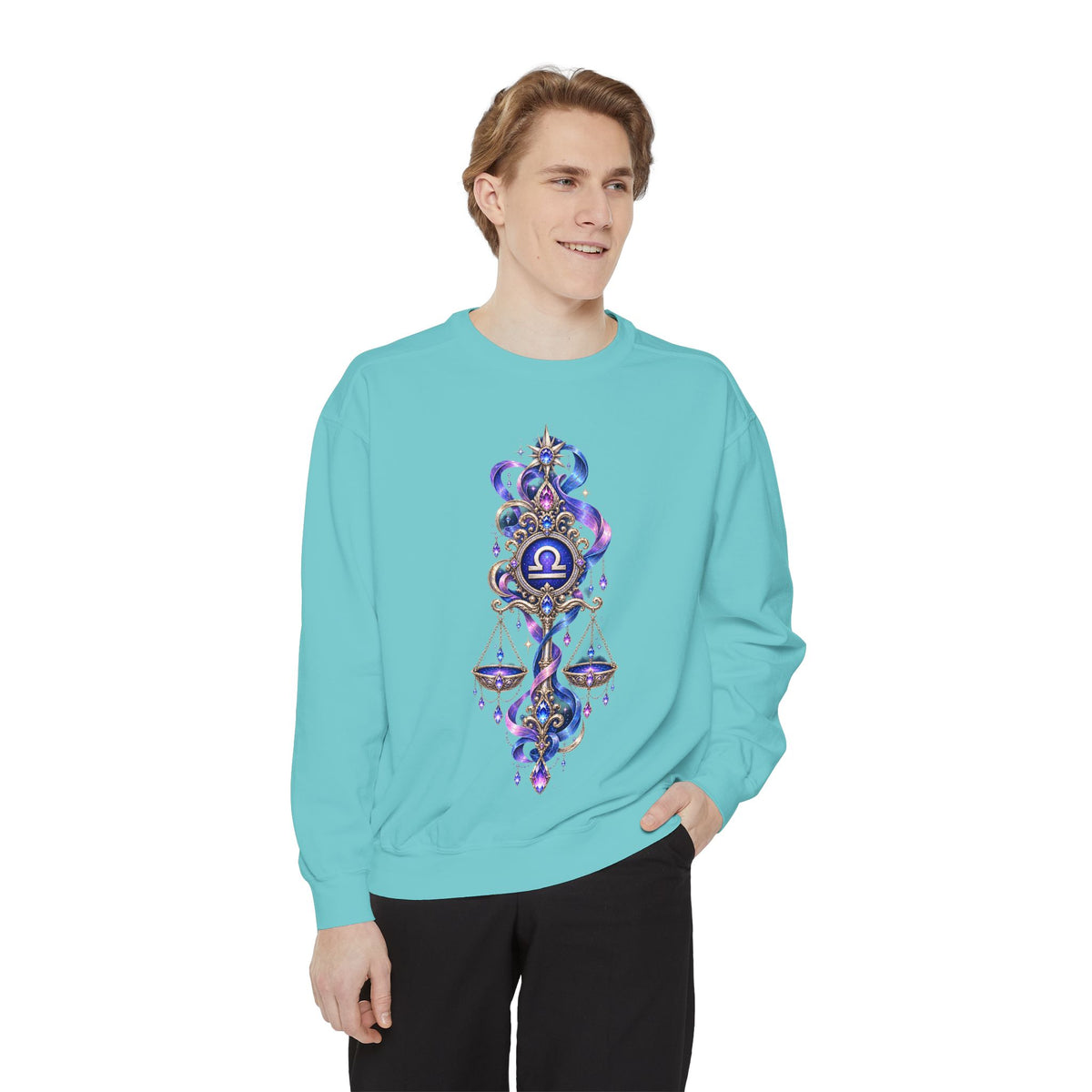 Libra Zodiac Sweatshirt — Scales Astrology Graphic Crewneck