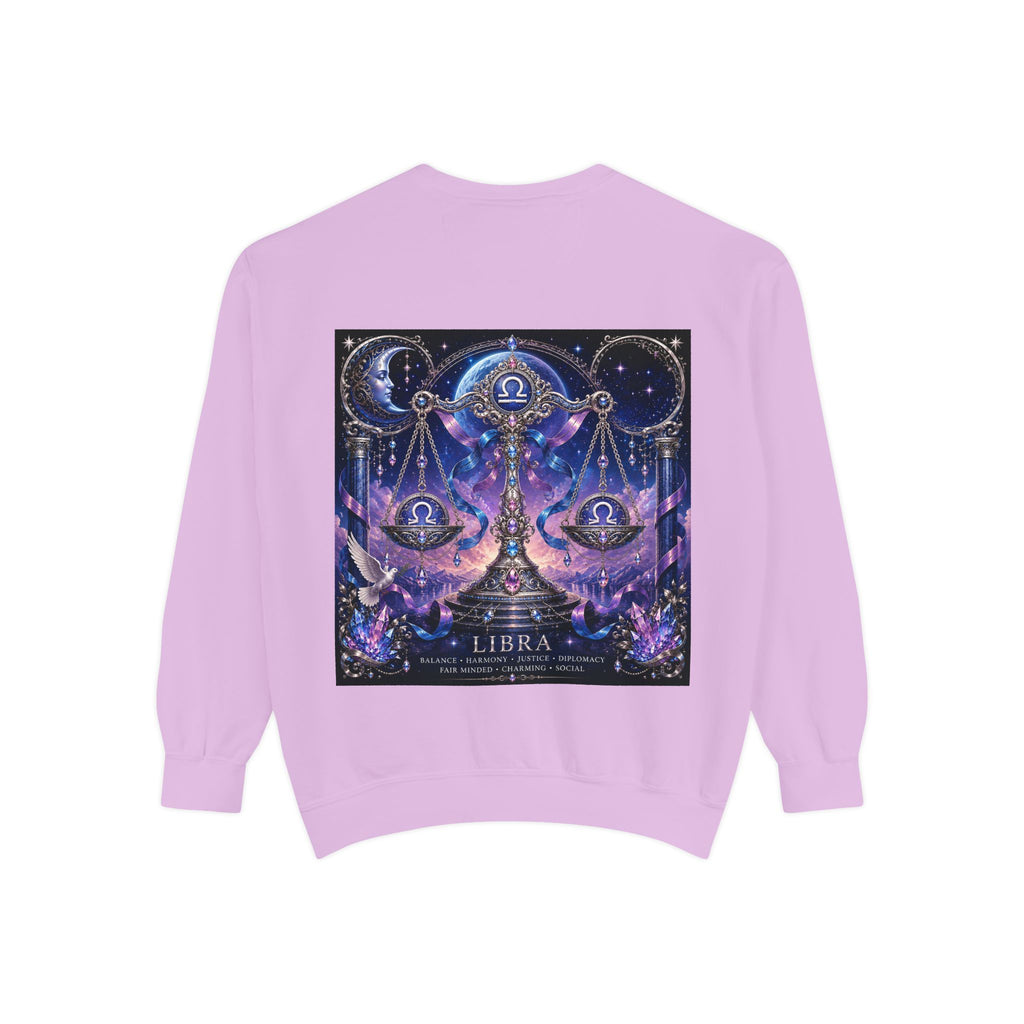 Libra Zodiac Sweatshirt — Scales Astrology Graphic Crewneck