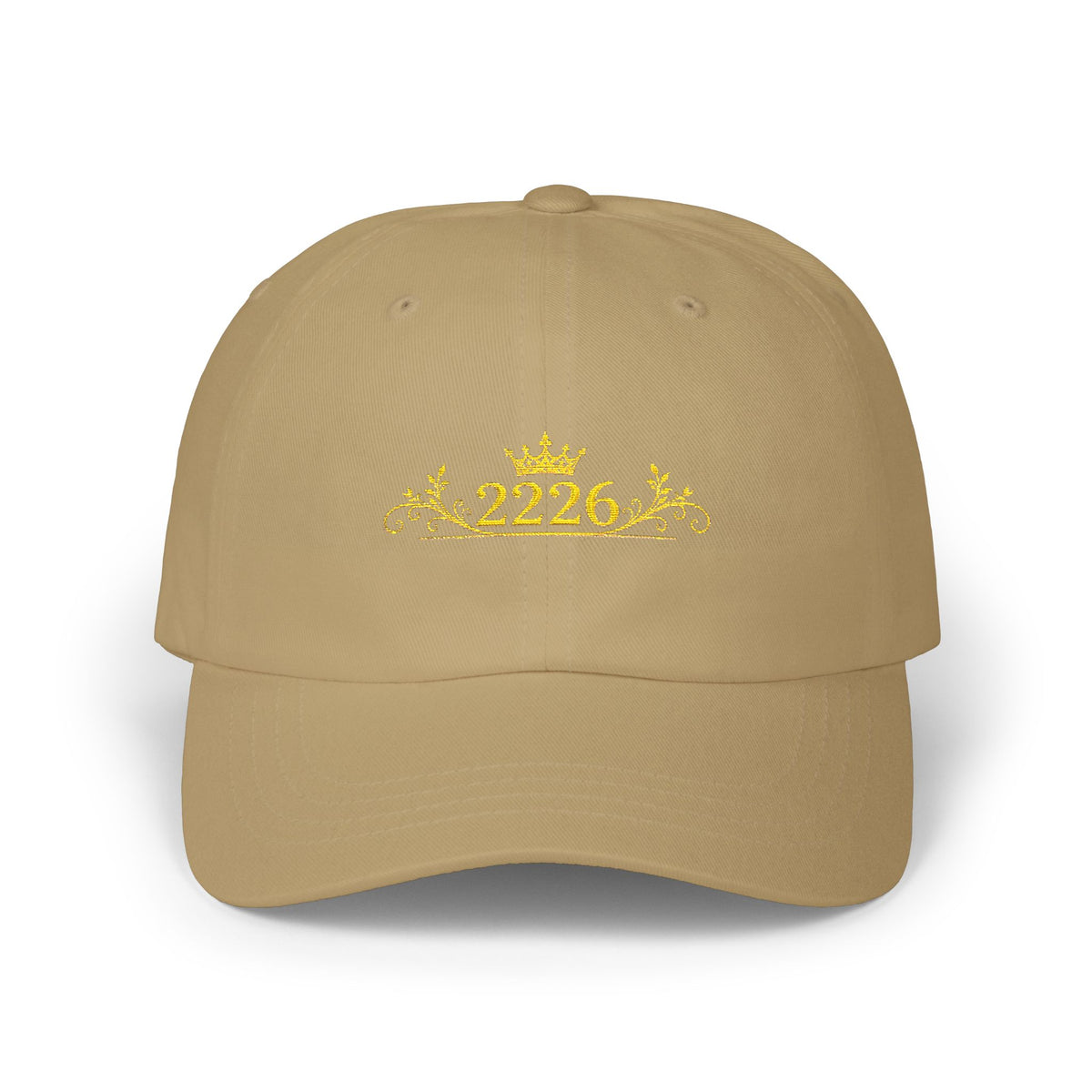 Classic Dad Cap — 2226 Gold Crown Embroidered Baseball Hat