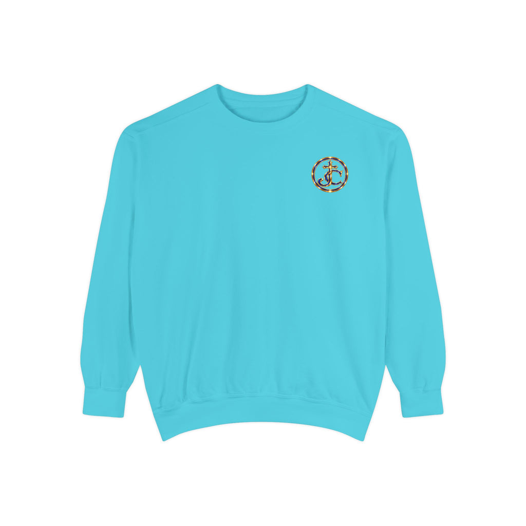 Religious Sweatshirt — “Jesus Christ Today, Tomorrow and Forever More” Crown Graphic