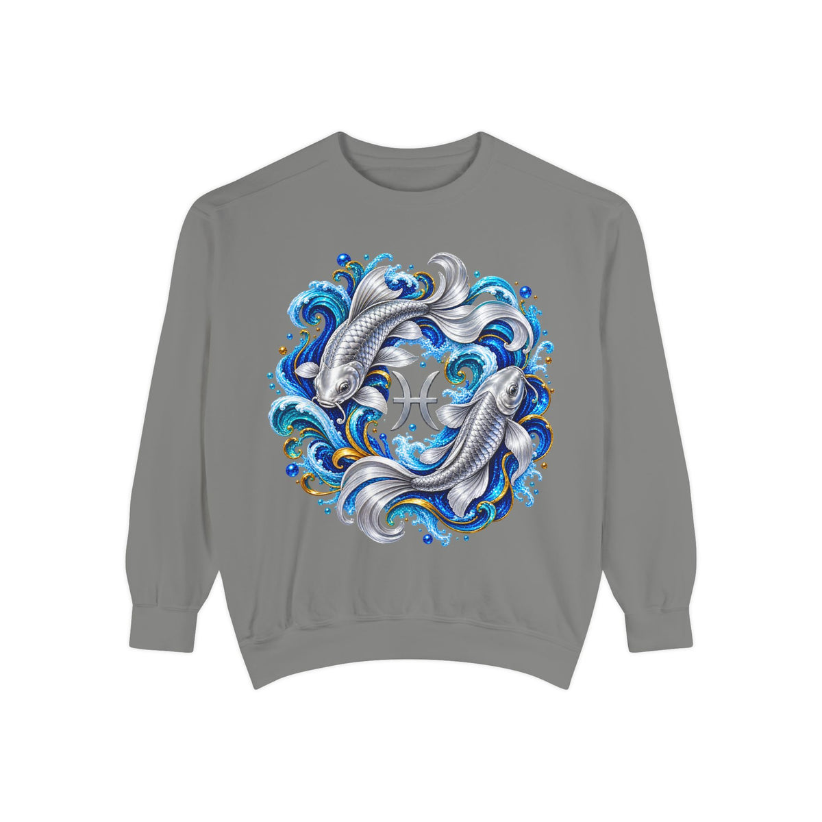 Pisces Zodiac Sweatshirt – Artistic Koi Fish Horoscope Pullover