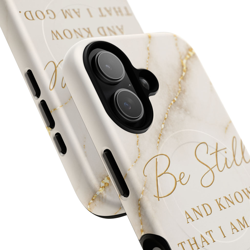 Be Still Psalm 46:10 Marble Magnetic Phone Case — Tough Protective Christian iPhone Cover