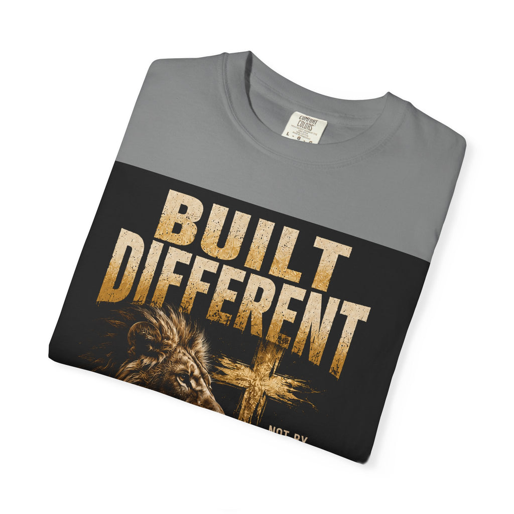 Built Different Christian Lion T-Shirt — "Built Right, Beautiful, Brilliant" Inspirational Faith Tee