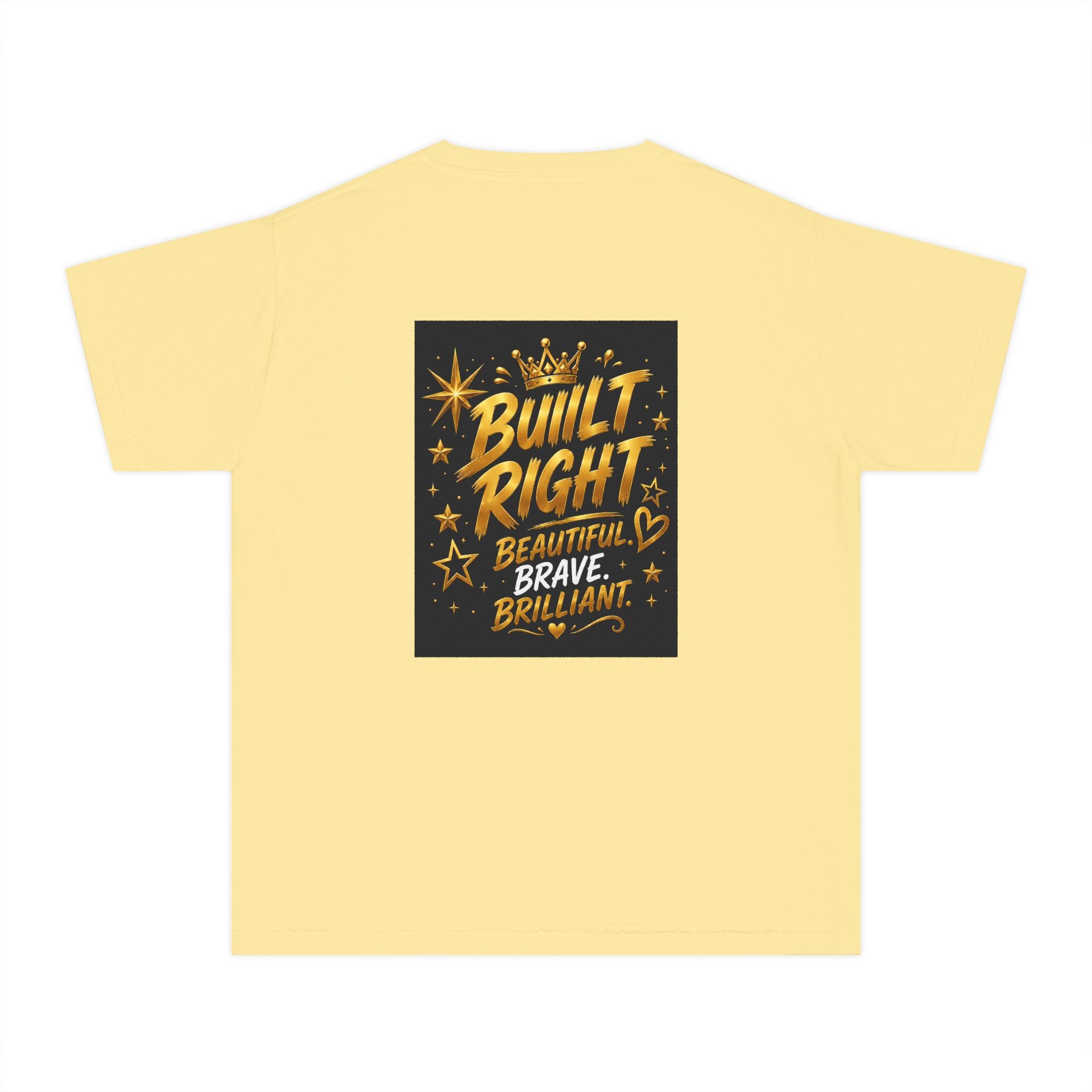 Youth Tee — "Built Right" Inspirational Graphic Tee (Beautiful Brave Brilliant)