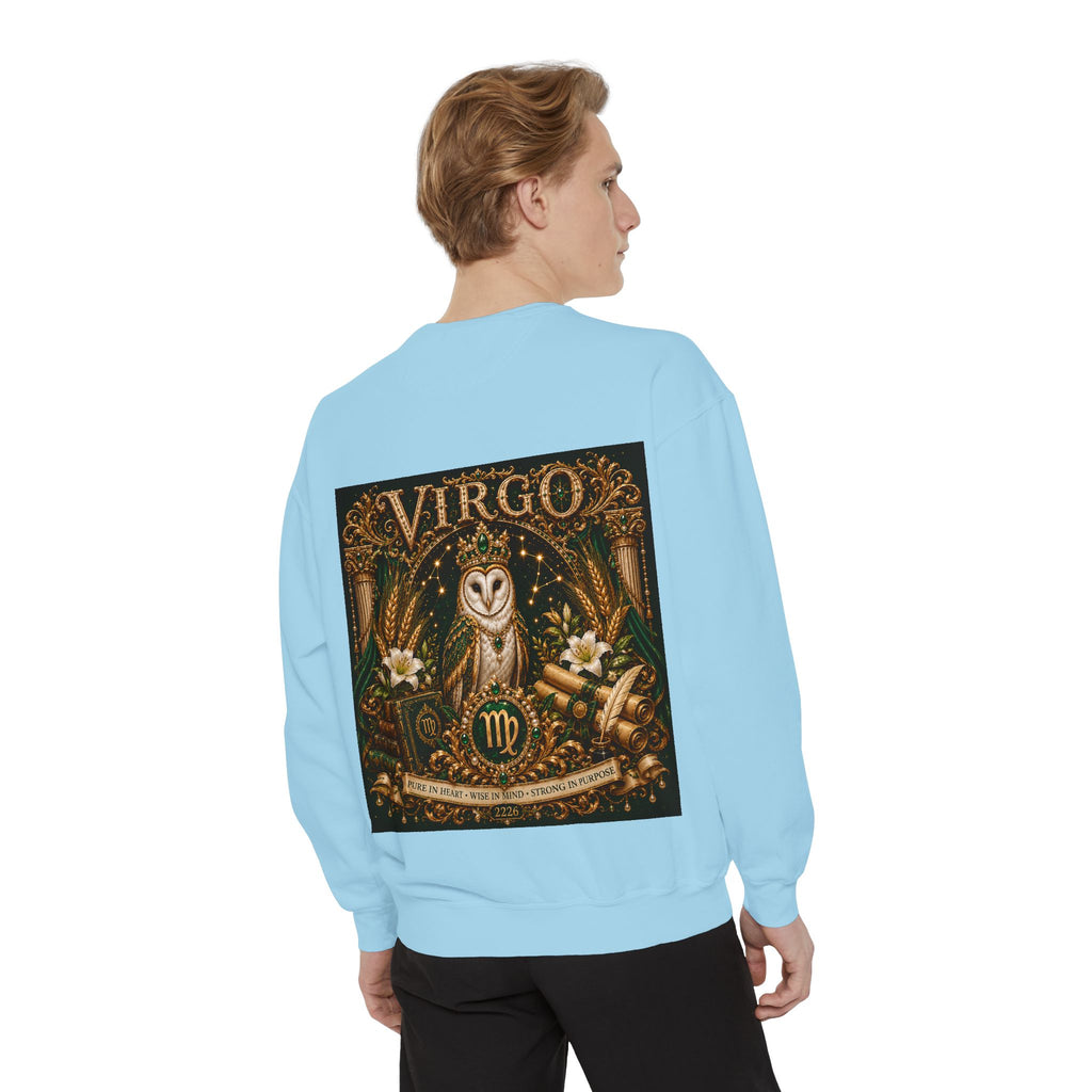 Virgo Sweatshirt — Zodiac Owl Virgo Symbol Crewneck