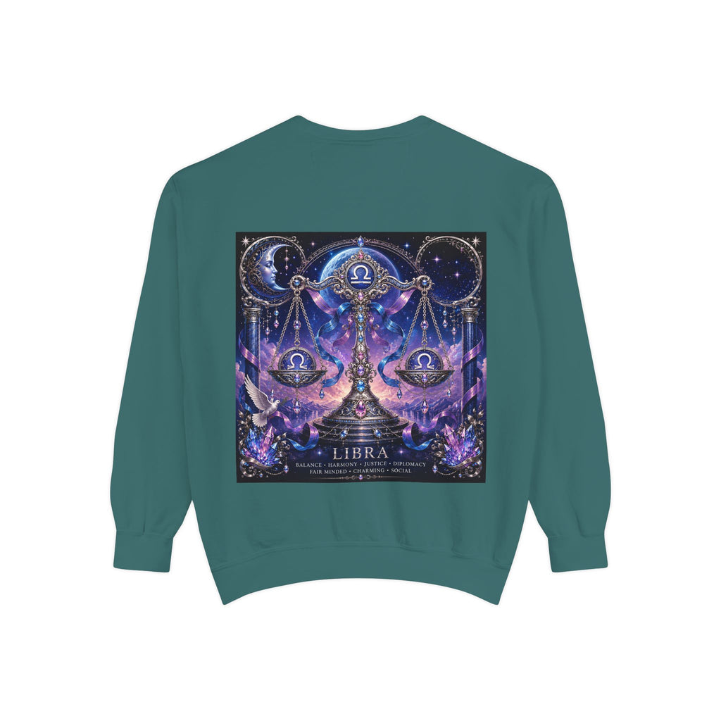 Libra Zodiac Sweatshirt — Scales Astrology Graphic Crewneck