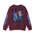 Pisces Mermaid Crewneck Sweatshirt — Zodiac Astrology Graphic Sweater
