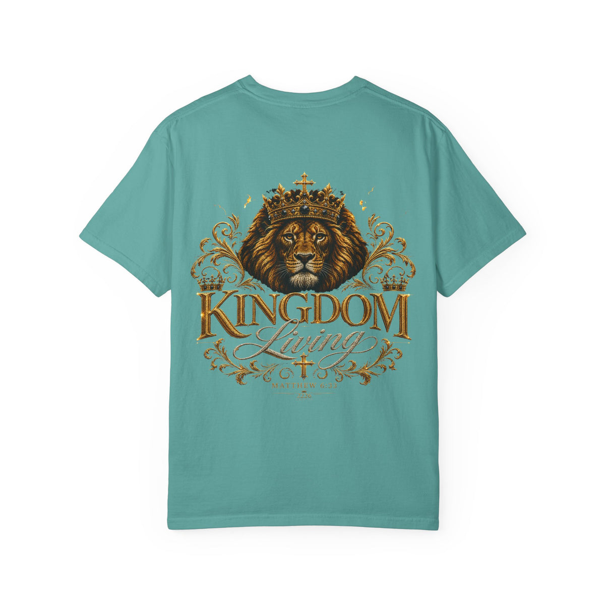 Kingdom Living Lion T-Shirt — Crowned Lion Christian Faith Tee