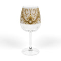 12 oz Gold Baroque Wine Glass – Elegant Pearl & Filigree Stemless Style
