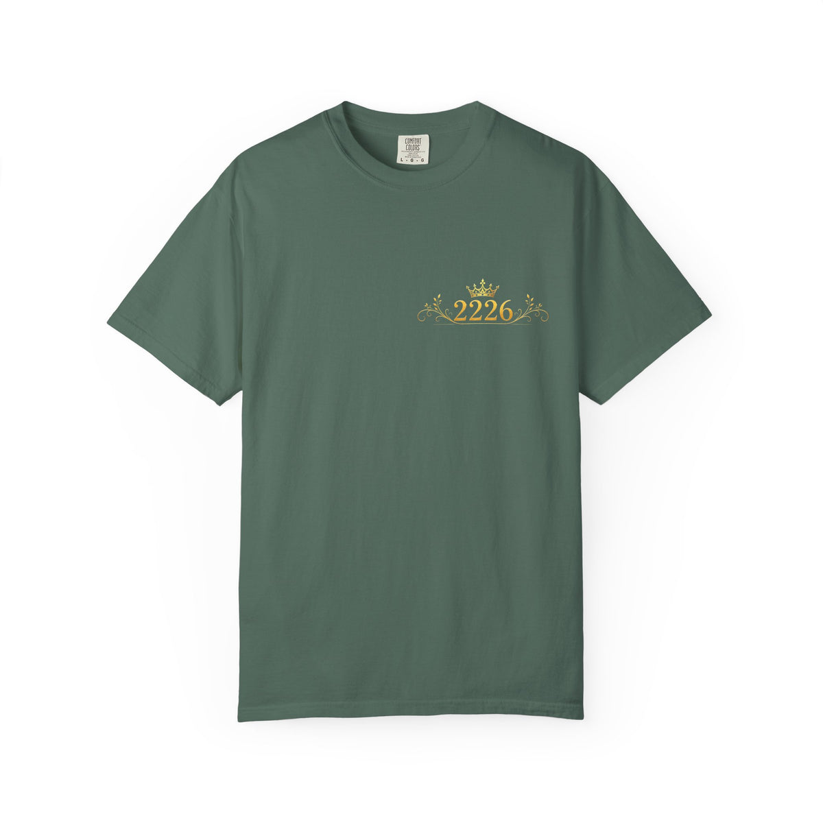 2226 Minimalist Chest Logo Tee — Subtle Gold Graphic T-Shirt