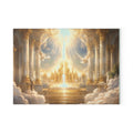 Heavenly Golden Cathedral Glass Cutting Board — Angelic Cloudscape Serving & Prep Board