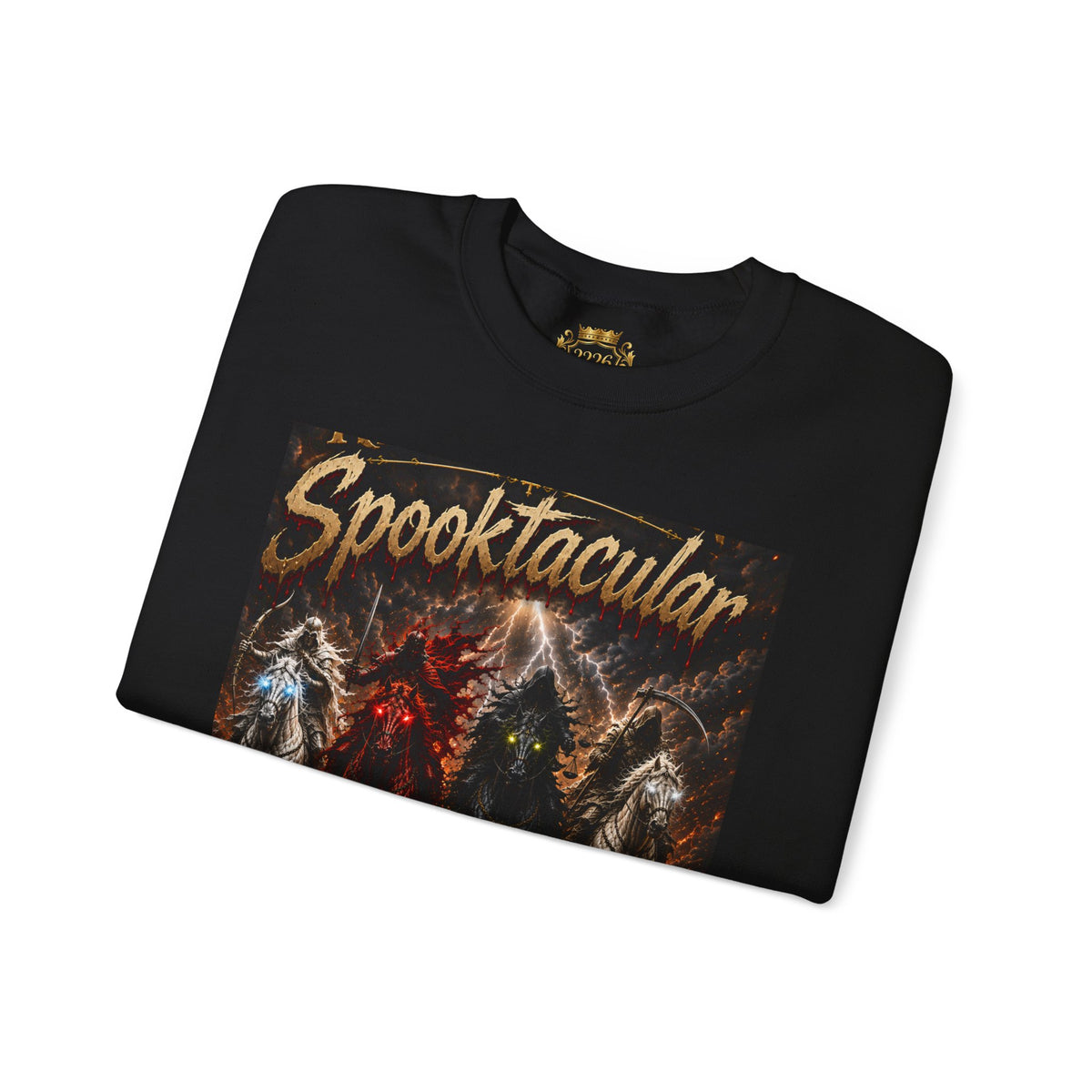 Christian Halloween Crewneck Sweatshirt — "Spooktacular" & Victory Lamb Graphic