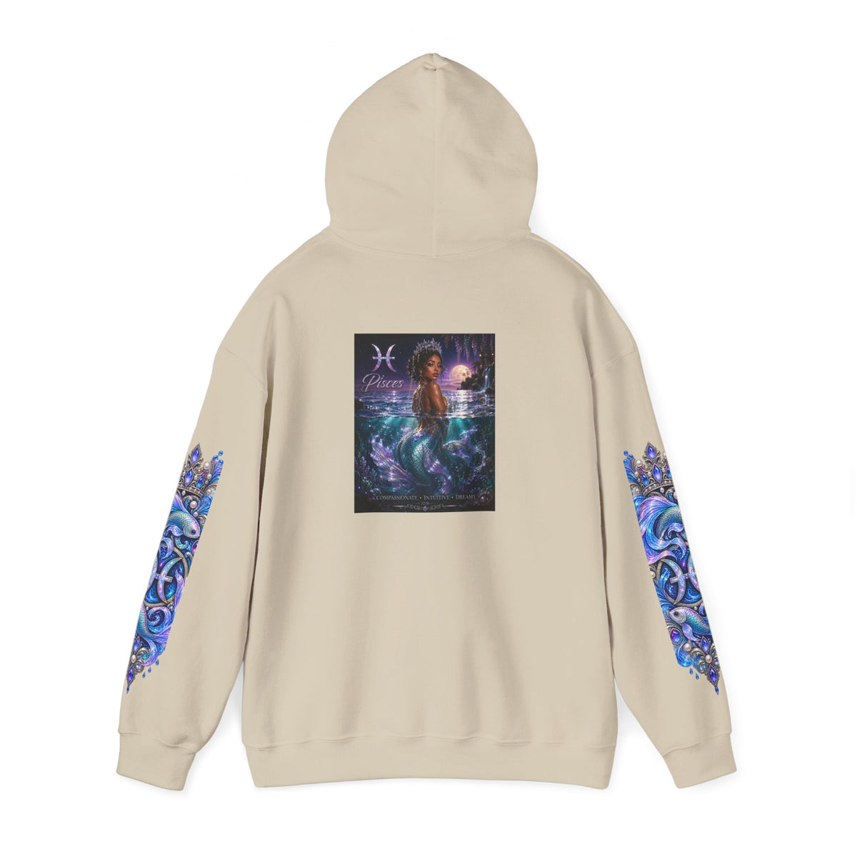 Pisces Mermaid Hoodie — Zodiac Ocean Art Pullover