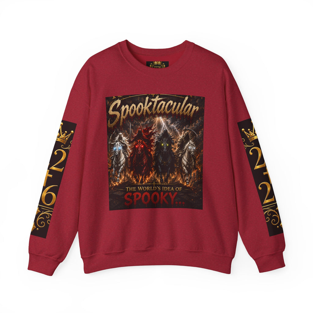 Religious Halloween Crewneck Sweatshirt — "Spooktacular" & "Still on the Throne" Graphic