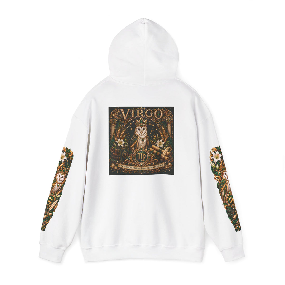Virgo Owl Zodiac Hoodie — Floral Astrology Pullover