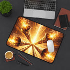 Golden Trumpets Desk Mat — Radiant Celestial Gaming & Work Mouse Pad