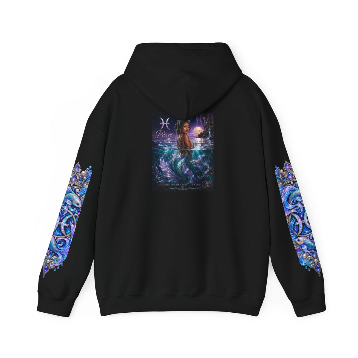 Pisces Mermaid Hoodie — Zodiac Ocean Art Pullover