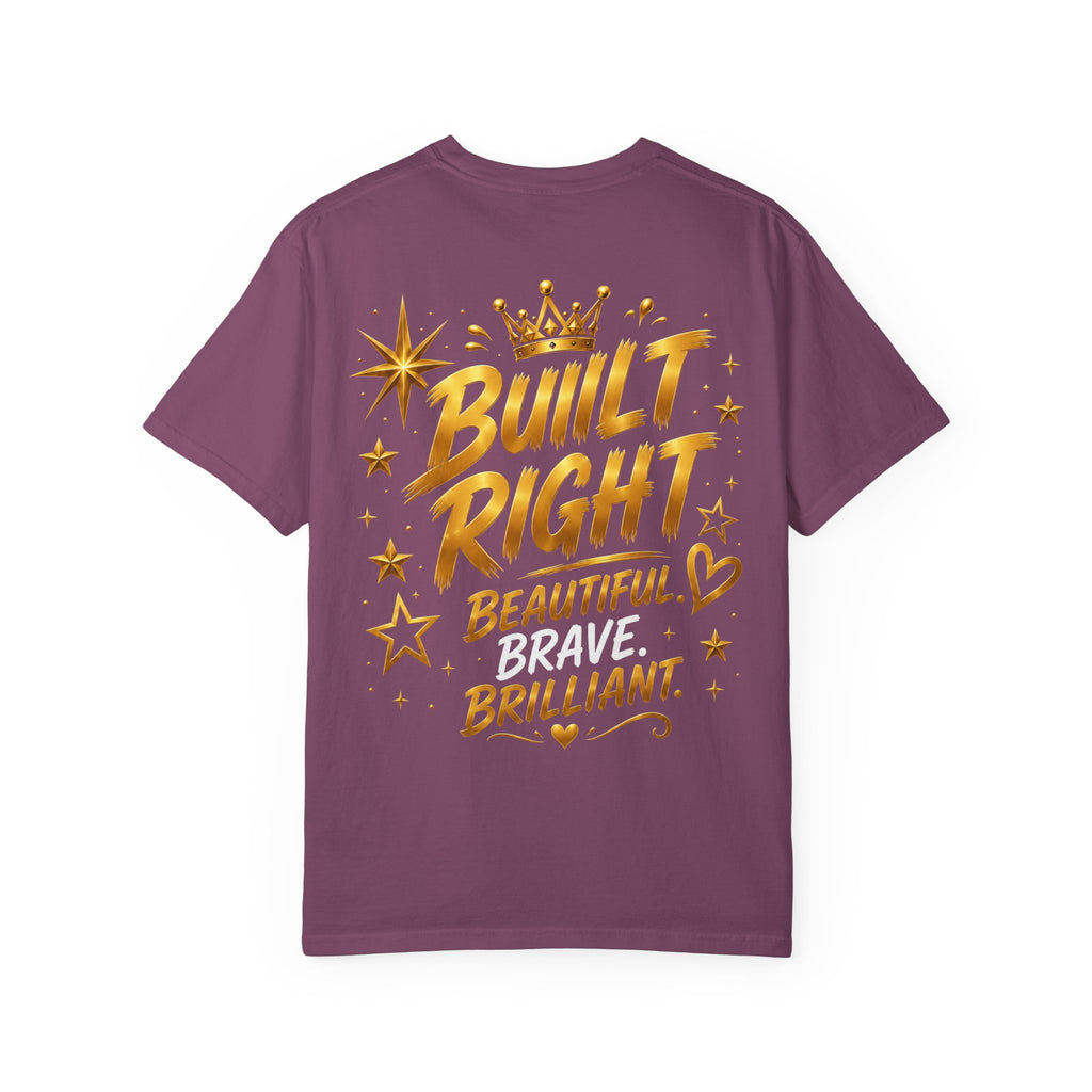 Built Different Christian Lion T-Shirt — "Built Right, Beautiful, Brilliant" Inspirational Faith Tee