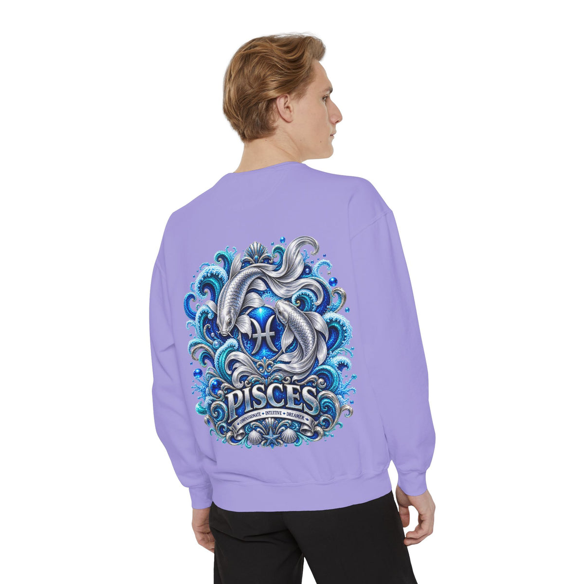 Pisces Zodiac Sweatshirt – Artistic Koi Fish Horoscope Pullover